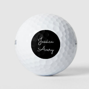 Balles De Golf N'importe quel nom Cool Script blanc éditable su
