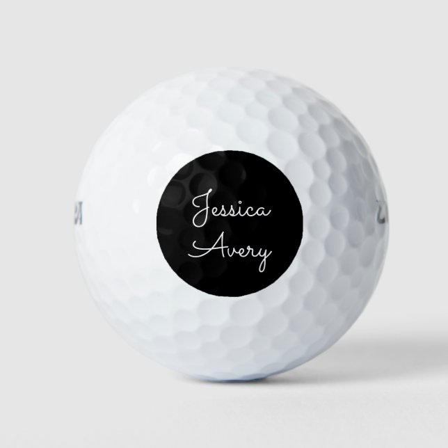 Balles De Golf N'importe quel nom | Cool Script blanc éditable su (Devant)