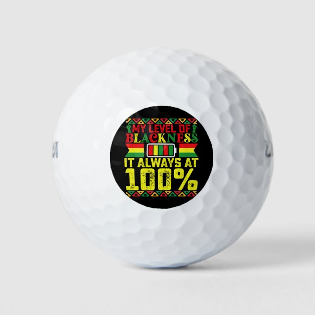 Balles De Golf Niveau de noirceur Juneteenth Histoire noire  (Devant)