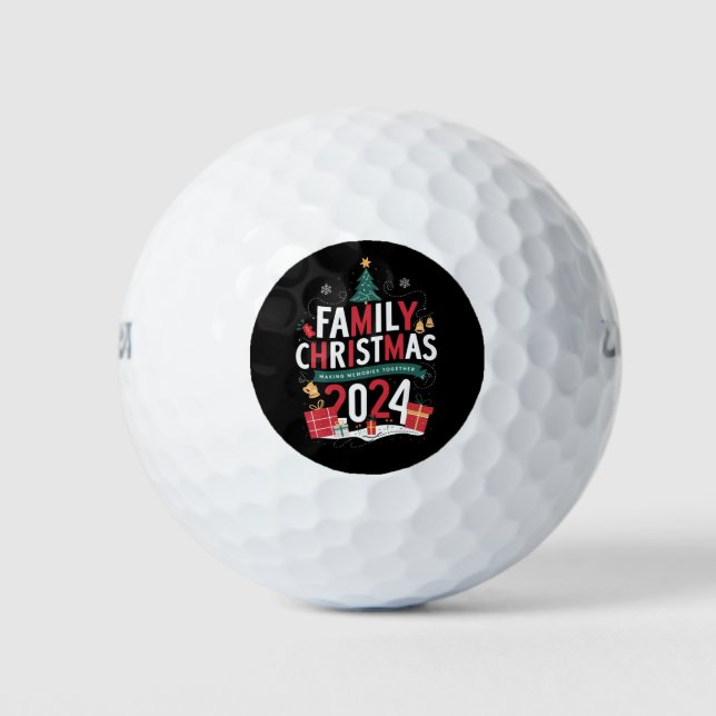 Balles De Golf Noël de famille 2024 Rassembler les souvenirs (Devant)