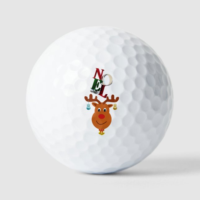 Balles De Golf Noel Deer Bells Bauble Rudolf Snowflakes Noël (Recto)