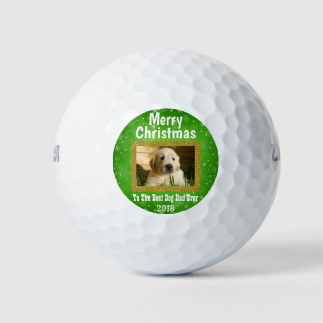 Balles De Golf Noël Meilleur Chien Papa Jamais Animal de Compagni (Devant)