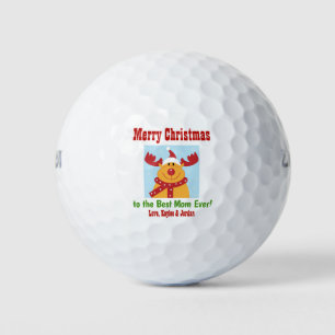 Balles De Golf Noël Meilleure maman jamais nom Reindee