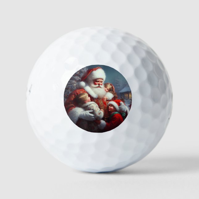 Balles De Golf Noël Père Noël Avec Enfants 4 (Devant)