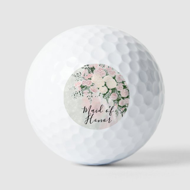 Balles De Golf Nœud M.O.H Blush et Bouquet de Wisteria Rose  (Recto)