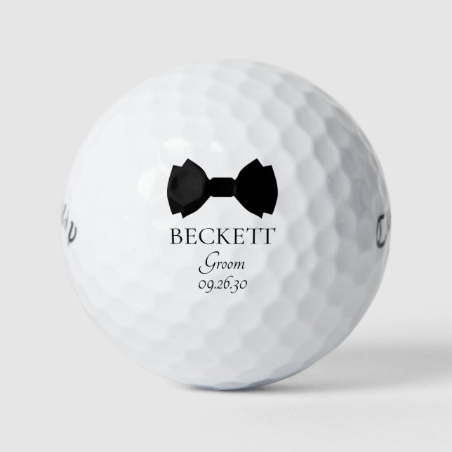 Balles De Golf Nœud papillon noir du marié (Devant)