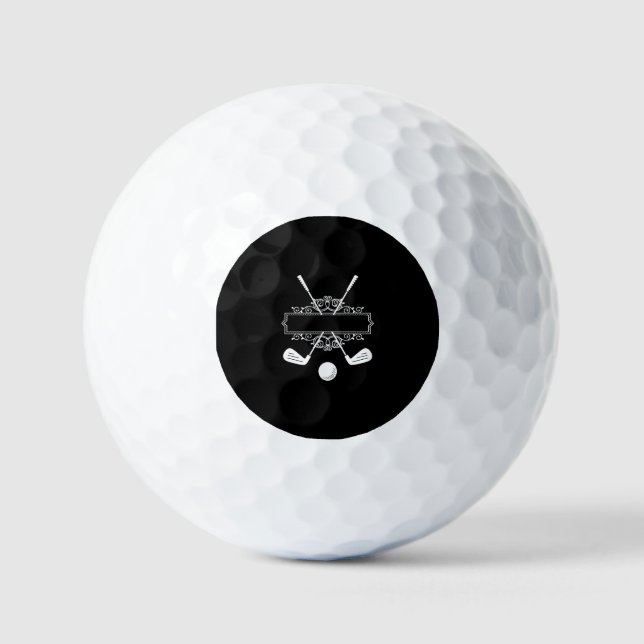Balles De Golf Noir Blanc Créez votre propre logo (Recto)