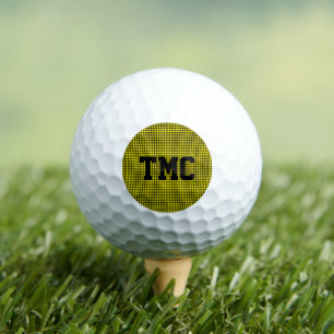 Balles De Golf Noir Gold Check Sports Monogrammes Initiales
