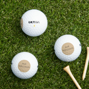 Balles De Golf Noir tendance Elegant Prénom Tan Brown
