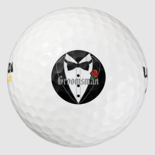 Balles De Golf Noir Tuxedo mariage Faveurs Groomsman personnalisé