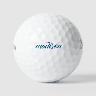 Balles De Golf Nom bleu marine de script