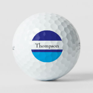 Balles De Golf Nom de famille personnalisé à rayures bleues