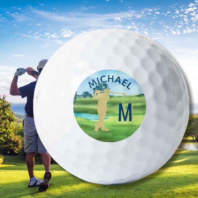 Balles De Golf Nom de golfeur personnalisé Monogramme 3D    (Créateur téléchargé)