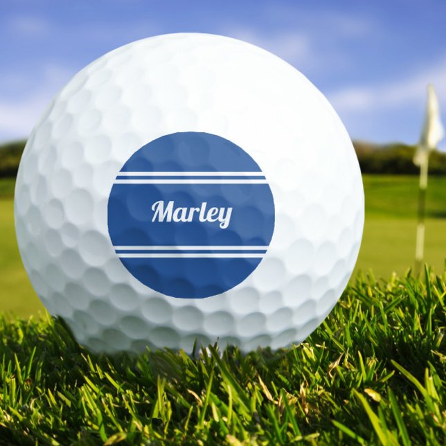 Balles De Golf Nom de monogramme bleu de la classique de golf per (Custom Golfer Sports Classic Name Monogram Blue Golf Balls)