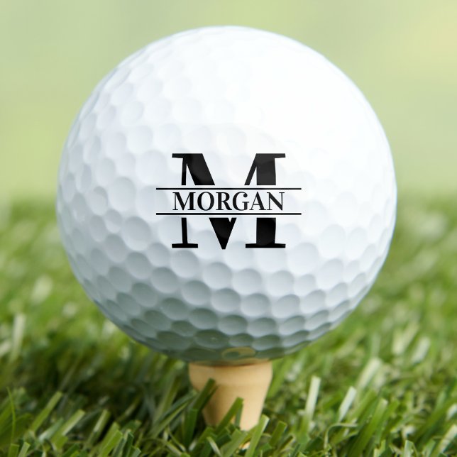 Balles De Golf Nom de monogramme minimal classique (Classic Minimal Monogram Name Golf Balls)
