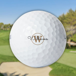 Balles De Golf Nom de script de monogramme or personnalisé