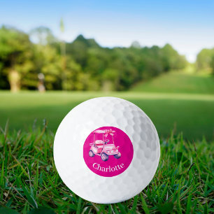 Balles De Golf Nom du chariot rose chaud