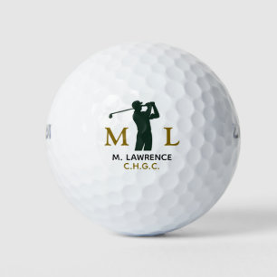 Balles De Golf Nom du club de golf Abréviation avec Monogramme