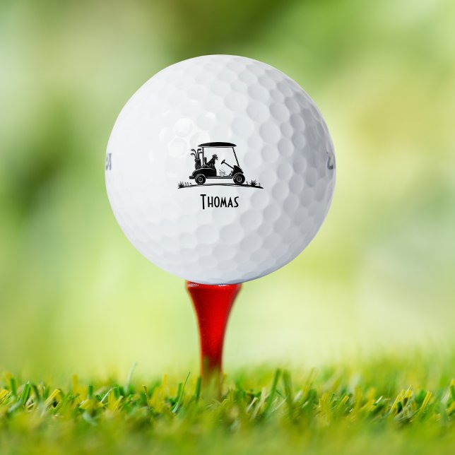 Balles De Golf Nom du Golden Retriever dans le chariot (Créateur téléchargé)