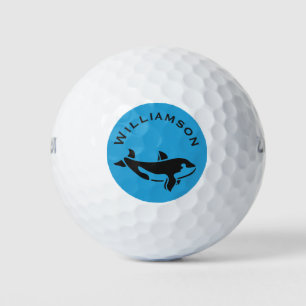 Balles De Golf Nom du monogramme Ocean Beach Whale