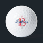 Balles De Golf Nom floral élégant personnalisé et monogramme<br><div class="desc">Une jolie boule de golf monogrammed floral doux — C'est un cadeau pour tous les amateurs de golf — simple et élégant. Personnalisez-le avec vos initiales/monogrammes et votre prénom. Si vous avez des questions de conception ou une demande spéciale,  veuillez envoyer un courriel à : charmdesignstudio@rcn.com</div>