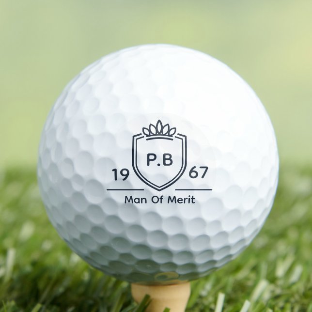Balles De Golf Nom initial du monogramme de l'oncle Année Homme d (Uncle golf ball)
