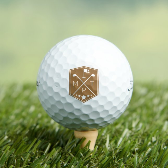 Balles De Golf Nom Monogramme Gold Personnalisé (T-shirt Insitu)