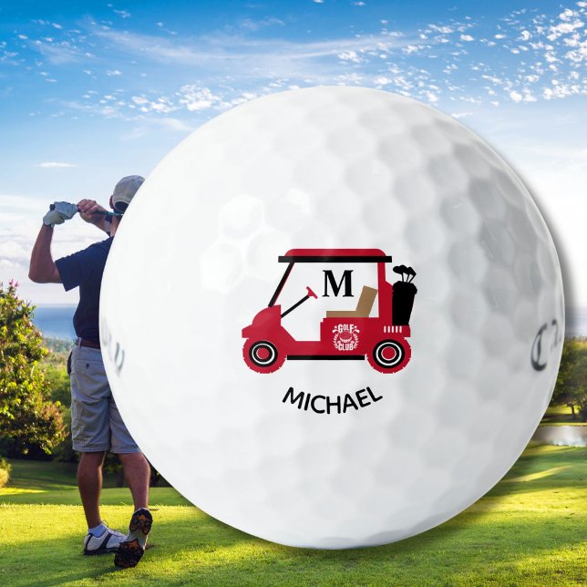 Balles De Golf Nom monogramme personnalisé de chariot de golf    (Créateur téléchargé)