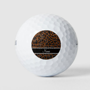 Balles De Golf Nom personnalisé chocolat parties scintillant brun