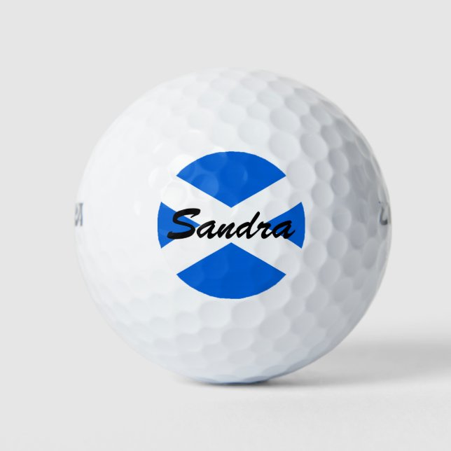 Balles De Golf Nom personnalisé Drapeau écossais wu gbcnt (Devant)