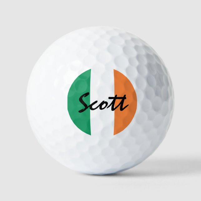 Balles De Golf Nom personnalisé du drapeau irlandais va gbcnt (Recto)