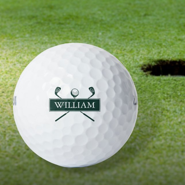Balles De Golf Nom personnalisé Emerald Green Clubs (Personalized Name Emerald Green Clubs Golf Balls)
