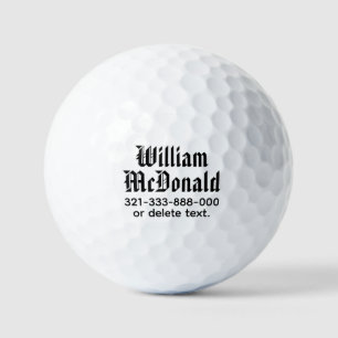 Balles De Golf Nom personnalisé Golf Balls Modèle AMERICAN T.
