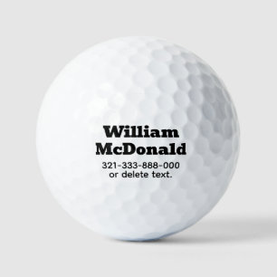 Balles De Golf Nom personnalisé Golf Balls Modèle BEVAN Police