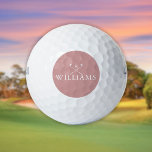 Balles De Golf Nom personnalisé Golf Clubs Dusty Rose Rose<br><div class="desc">Personnalisez le nom dans la typographie classique pour créer un cadeau de golf unique et garder le saké pour n'importe quel golfeur. Conçu par Thisisnotme©</div>