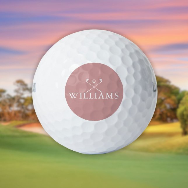 Balles De Golf Nom personnalisé Golf Clubs Dusty Rose Rose (Personalized Name Golf Clubs Dusty Rose Pink Golf Balls)