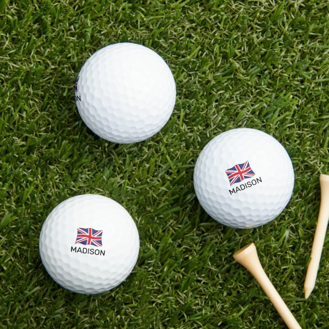 Balles De Golf Nom personnalisé Indicateur Royaume-Uni (Herbe in situ)
