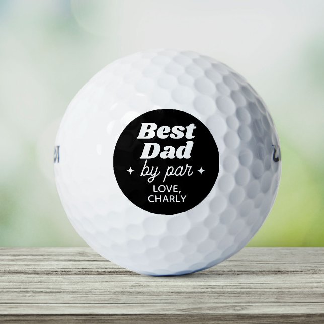 Balles De Golf Nom personnalisé Meilleur papa Par Par Cool Rétro (Dad golfer alert! Your best dad by par deserves this cool Father's Day gift!)