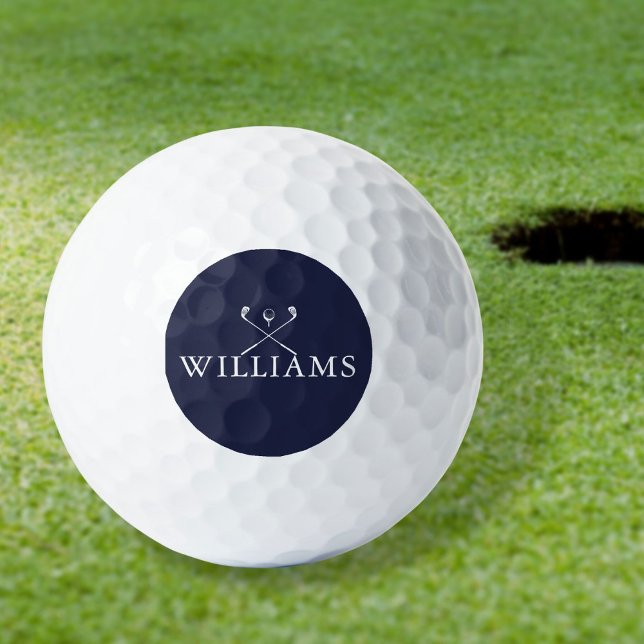Balles De Golf Nom personnalisé Navy Blue Golf Clubs (Personalized Name Navy Blue Golf Clubs Golf Balls)
