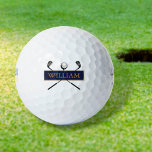 Balles De Golf Nom personnalisé Or et bleu marine<br><div class="desc">Personnalisez le nom pour créer un grand cadeau de golf et de garder saké. Conçu par Thisisnotme©</div>