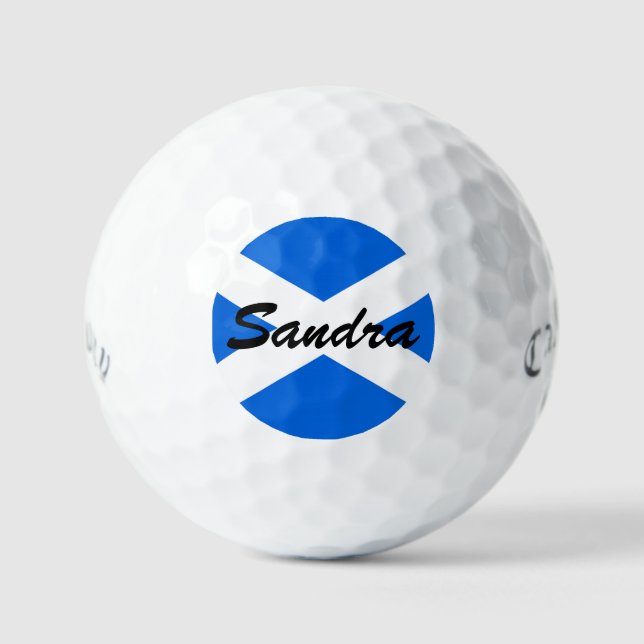 Balles De Golf Nom personnalisé Scottish Flag css gbcnt (Recto)