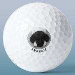 Balles De Golf Nom photo personnalisé de chien de compagnie<br><div class="desc">Design photo de nom personnalisé. Remplacez la photo de chien par votre photo préférée de votre animal de compagnie,  et changez le nom pour personnaliser. Fabrique et cadeau idéal pour les amoureux de les chiens de golf!</div>