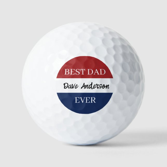 Balles De Golf Nom Prénom Patriotique Papa (Recto)
