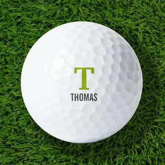 Balles De Golf Nom simple et monogramme initial personnalisé
