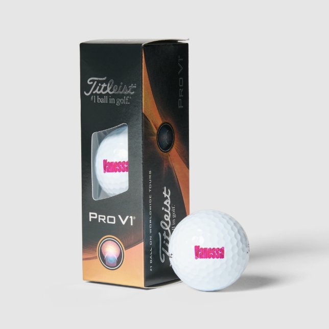Balles De Golf Nom Vanessa rose (Conditionnement)