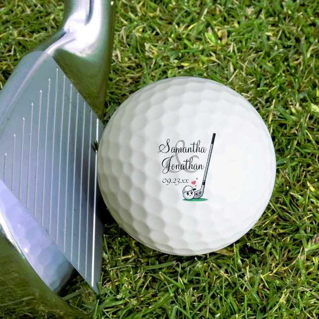Balles De Golf Noms du Mariage romantique mignon (Créateur téléchargé)
