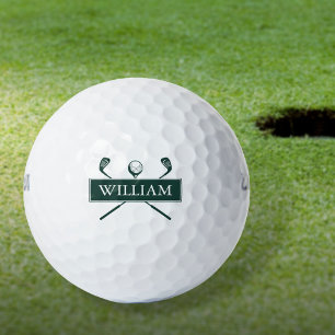 Balles De Golf Noms Personnalisés Clubs Vert Émeraude