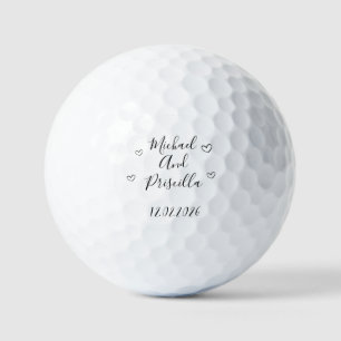 Balles De Golf Noms personnalisés et données Jour de mariage