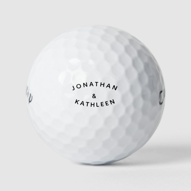 Balles De Golf Noms Personnalisés Script Balls De Golf (Devant)