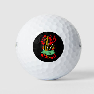 Balles De Golf Notes de musique rouge Bagpipes